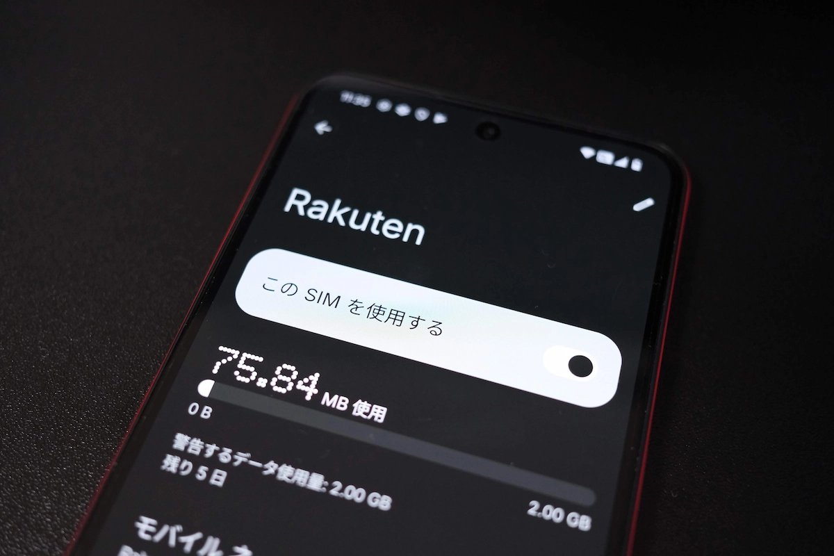 Nothing Phone (3a) Liteで楽天モバイルのeSIMを有効化した直後の通信設定画面