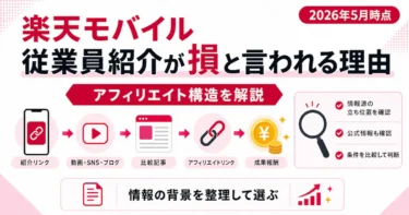 楽天モバイル従業員紹介が損と言われる理由｜アフィリエイト構造を解説【2026年5月】