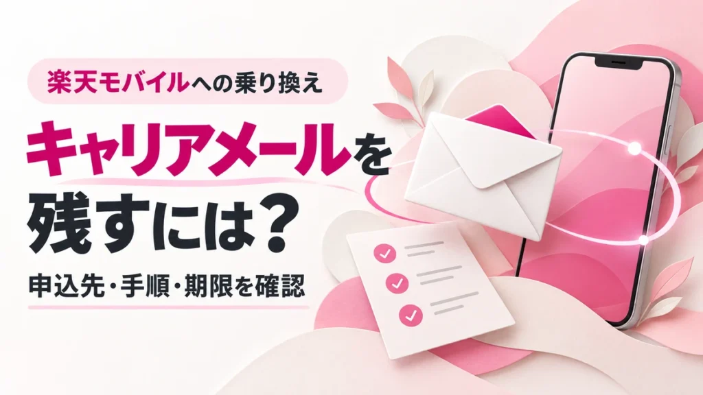 楽天モバイルへの乗り換え時にキャリアメールを残すための申込先・手順・期限