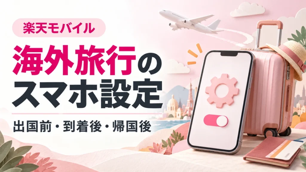 楽天モバイルの海外旅行で必要な出国前・到着後・帰国後のスマホ設定