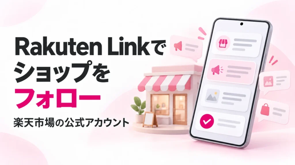 Rakuten Link 公式アカウントで楽天市場ショップを探してフォローする方法。