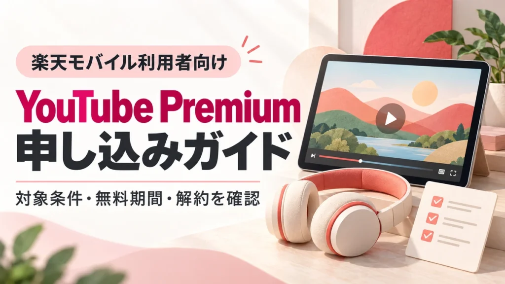 楽天モバイル利用者向けYouTube Premiumの対象条件・無料期間・解約の確認ガイド